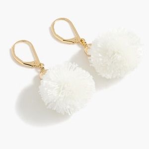 White pom J.Crew earrings